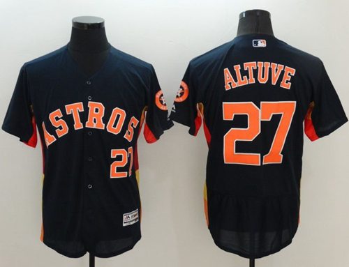 Astros #27 Jose Altuve Navy Blue Flexbase Authentic Collection Stitched ...