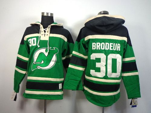 Devils #30 Martin Brodeur Green St. Patrick’s Day McNary Lace Hoodie ...