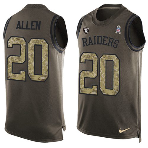 Nike Raiders #20 Nate Allen Green Men’s Stitched NFL Limited Salute To ...