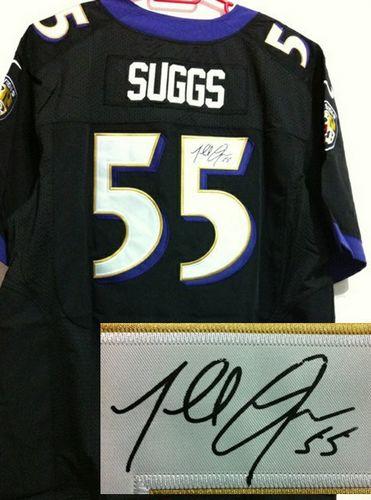 Nike Ravens #55 Terrell Suggs Black Alternate Men’s Embroidered NFL
